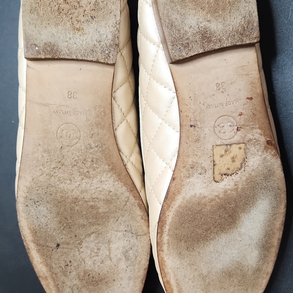 CHANEL Women G26250 Quilted Soft Lambskin Ballet  Flats Cap Toe CC s, Size 38 EU - Picture 16 of 16